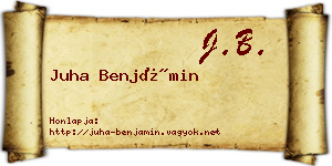 Juha Benjámin névjegykártya